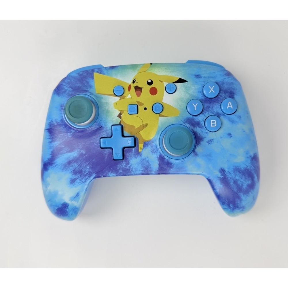 PowerA Enhanced Wired Controller Tie Dye Pikachu Blue Yellow for Nintendo Switch